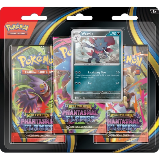 Mega Evolution - Phantasmal Flames - 3-Pack Blister - Weavile